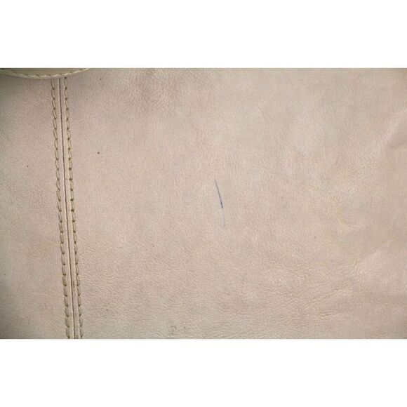 Large HALOGEN BEIGE GENUINE LEATHER HOBO HANDBAG SATCHEL TOTE PURSE - Picture 5 of 15